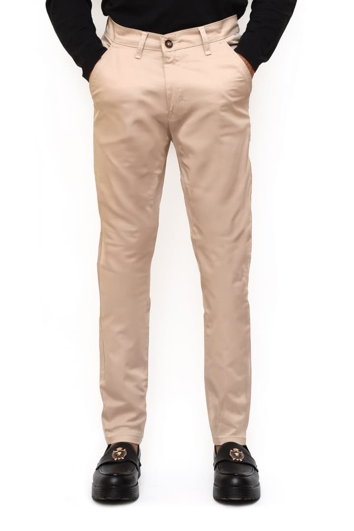 Men's cream stretch chino pants, style PK-9652
