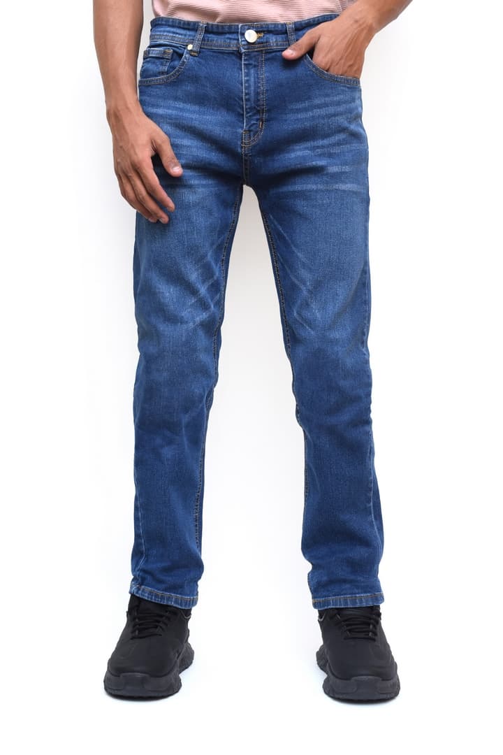 Men's mid-blue stretch jeans, style PK-1058